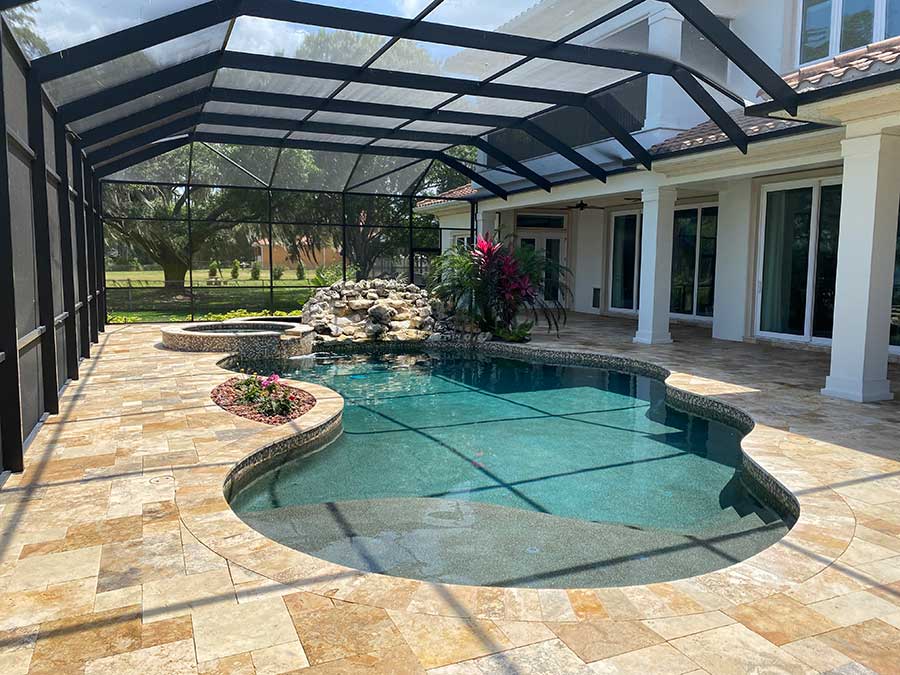 14,000 SF Paver and Travertine Rehabilitation in Odessa, FL